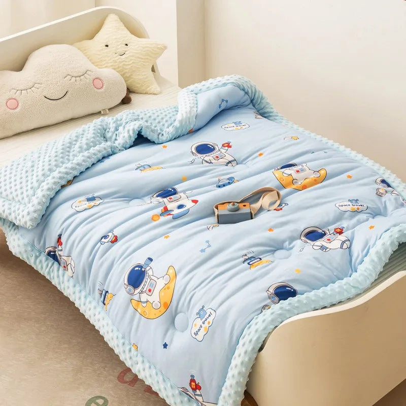 Dinosaur Print Minky Reversible Kids Blanket