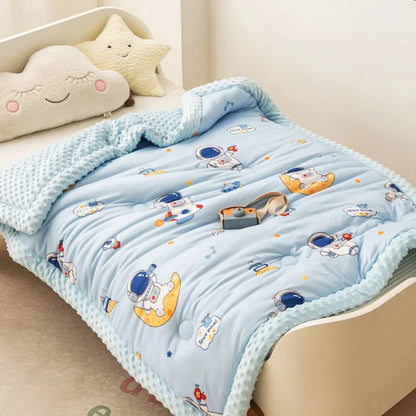 Dinosaur Print Minky Reversible Kids Blanket
