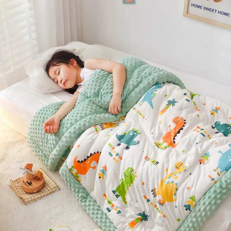 Dinosaur Print Minky Reversible Kids Blanket