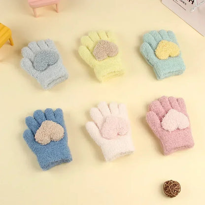 Soft Cartoon Winter Gloves for Toddlers (Ages 1–3)