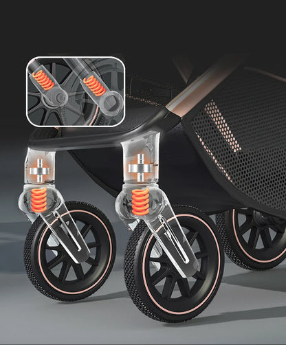 High Landscape Convertible Stroller with Reversible Seat – All-Terrain Wheels & 3-Position Recline