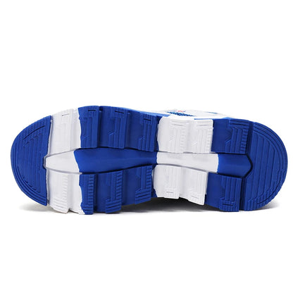 Blue Mesh Hook-and-Loop Sneakers for Boys