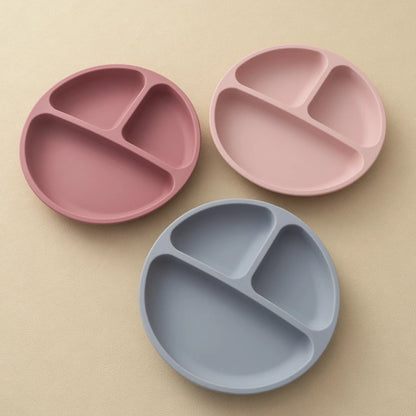 Three-Compartment Silicone Baby & Toddler Divided Plate