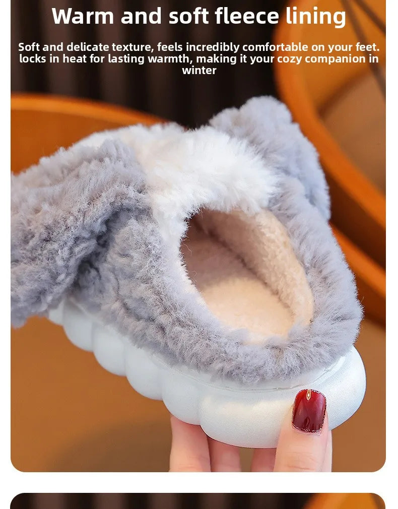 Plush Puppy Indoor Slippers for Toddlers & Kids – Warm, Non-Slip House Shoes