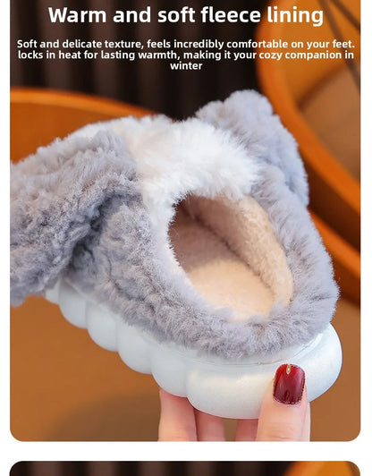 Plush Puppy Indoor Slippers for Toddlers & Kids – Warm, Non-Slip House Shoes