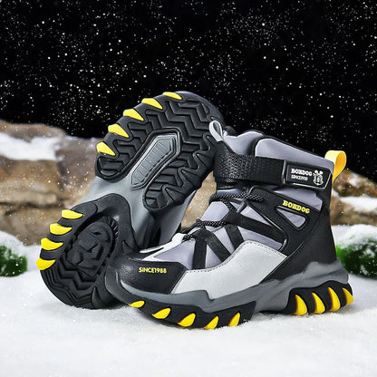 High-Top Hook-and-Loop Outdoor Boots for Boys