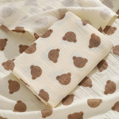 Playful Heart & Animal Print Cotton Muslin Baby Blanket
