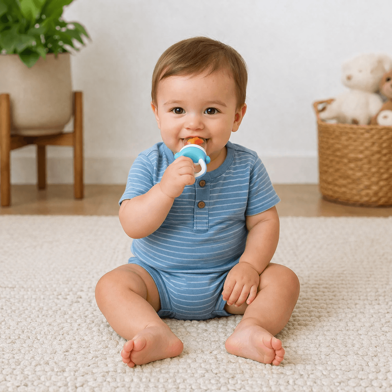 Silicone Fresh Food Feeder Pacifier – Baby Fruit & Vegetable Teething Feeder for 6+ Months