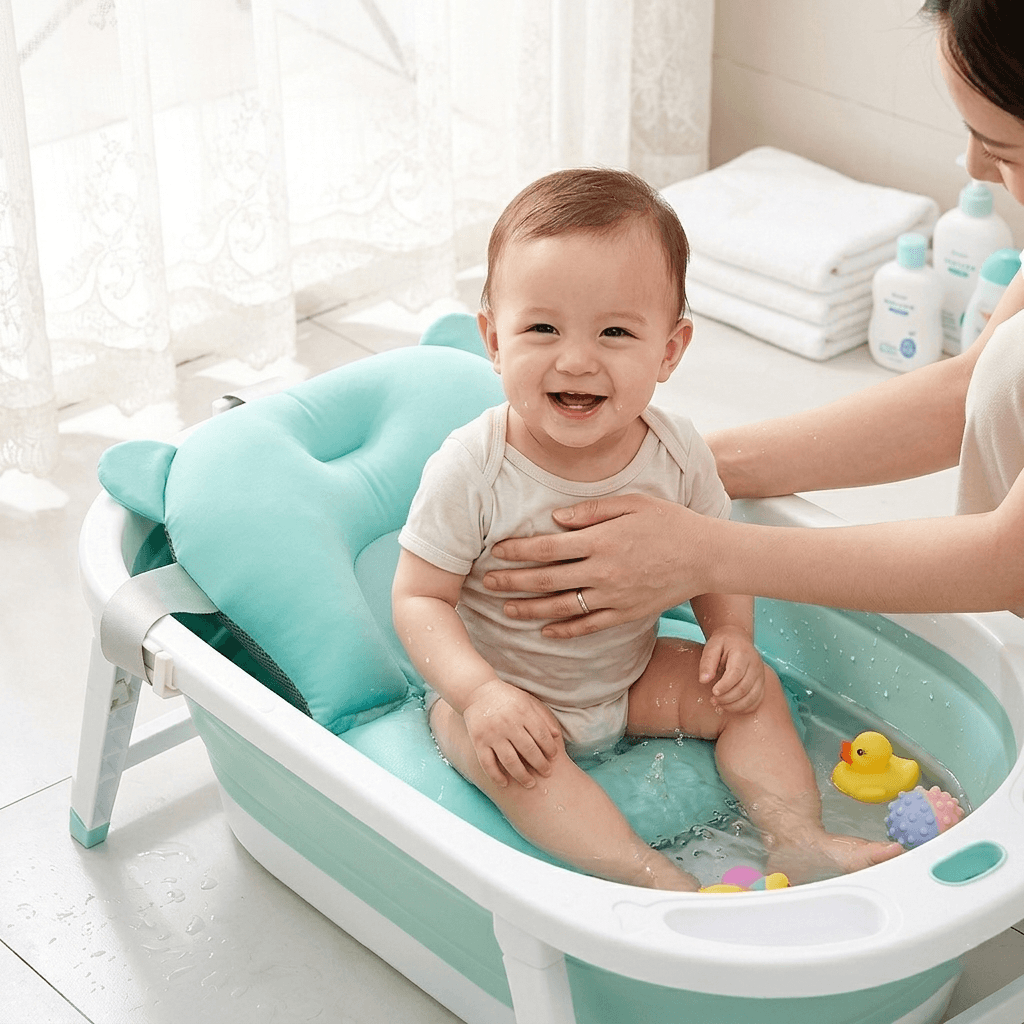 Soft Baby Bath Support Cushion with Adjustable Straps