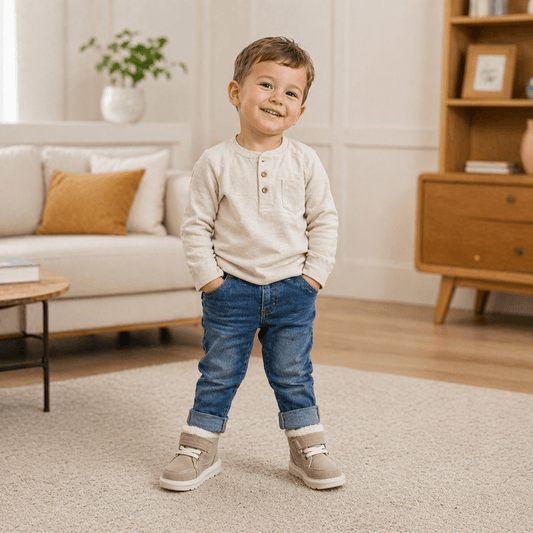 Suede Fleece-Lined Ankle Boots for Baby & Toddler – Warm Non-Slip Winter Snow Boots