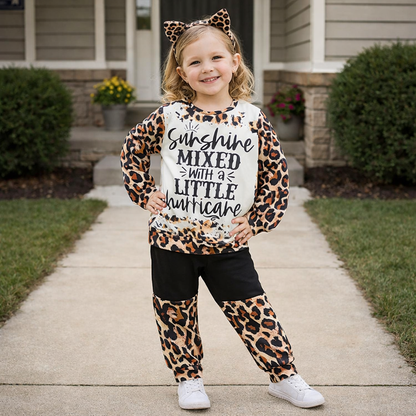Toddler Girls’ Leopard Print 2-Piece Sweatshirt & Sweatpant Set – Soft, Stylish & Play-Friendly