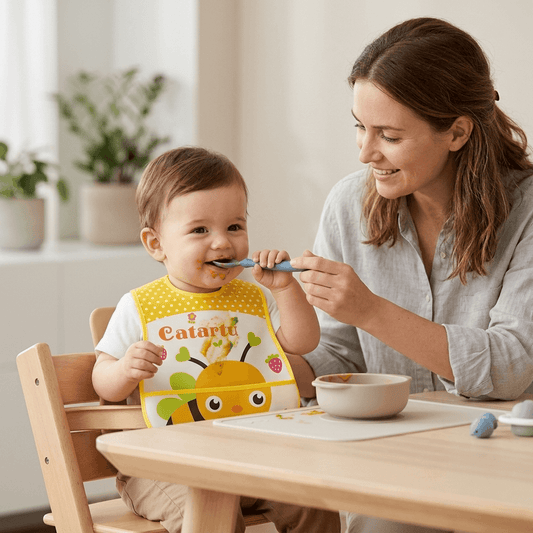 Waterproof EVA Baby Bib – Wipe-Clean Cartoon Print Feeding Bib for Babies & Toddlers