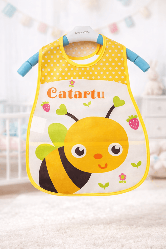 Waterproof EVA Baby Bib – Wipe-Clean Cartoon Print Feeding Bib for Babies & Toddlers