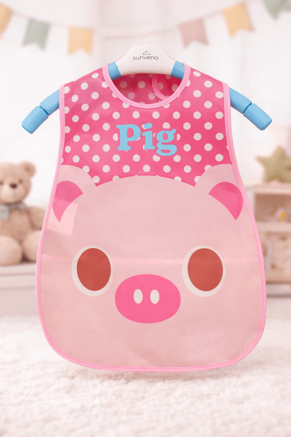 Waterproof EVA Baby Bib – Wipe-Clean Cartoon Print Feeding Bib for Babies & Toddlers