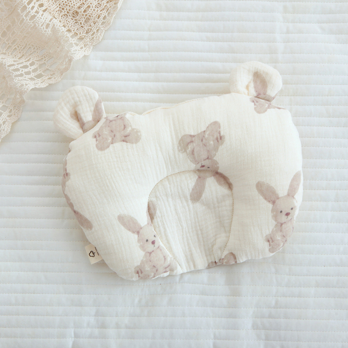 Cotton Gauze Baby Head Support Pillow – Soft Cartoon Infant Pillow
