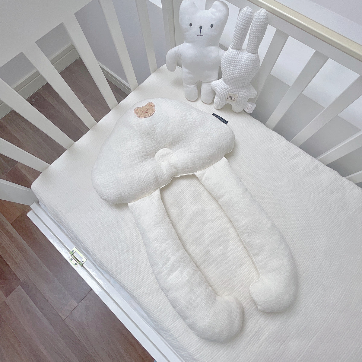 Baby Head-Shaping Comfort Pillow – Soft Cotton Newborn Positioner with Wrap-Around Support (0–12 Months)