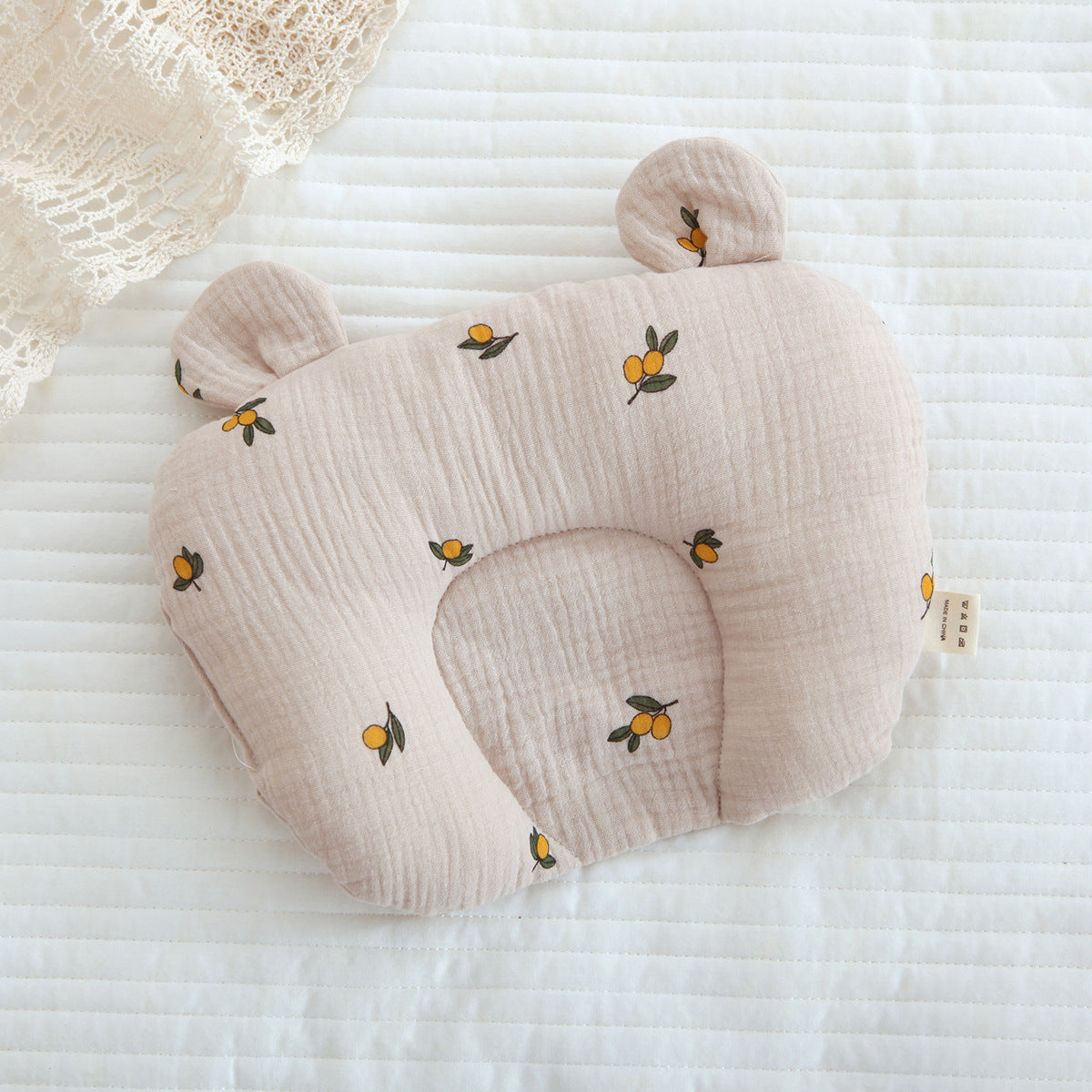 Cotton Gauze Baby Head Support Pillow – Soft Cartoon Infant Pillow