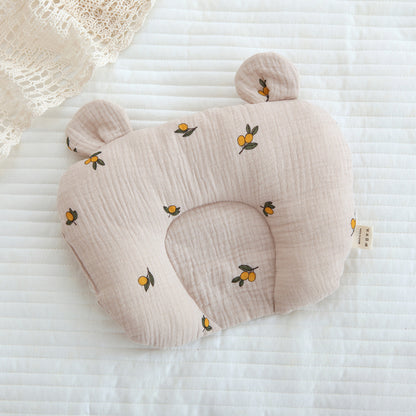 Cotton Gauze Baby Head Support Pillow – Soft Cartoon Infant Pillow
