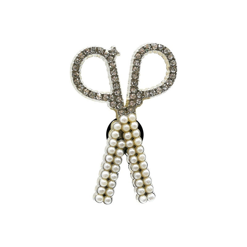Rhinestone & Pearl Shoe Charms (Metal) – Snap-In Shoe Ornament for Clog-Style Shoes