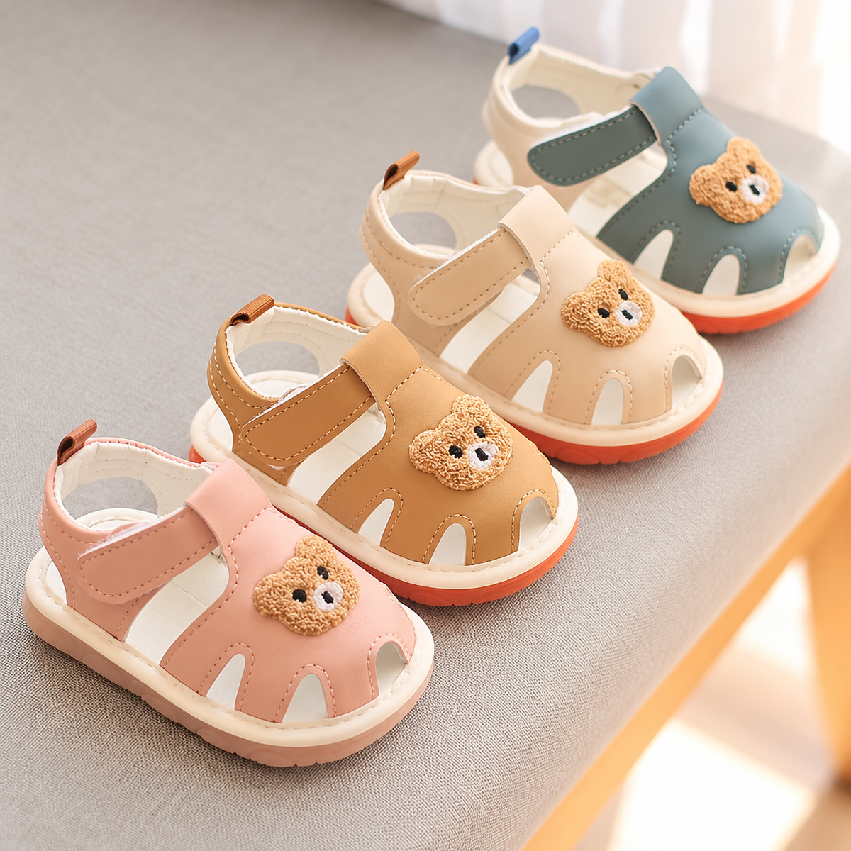 Teddy Bear Closed-Toe Summer Sandals for Babies & Toddlers