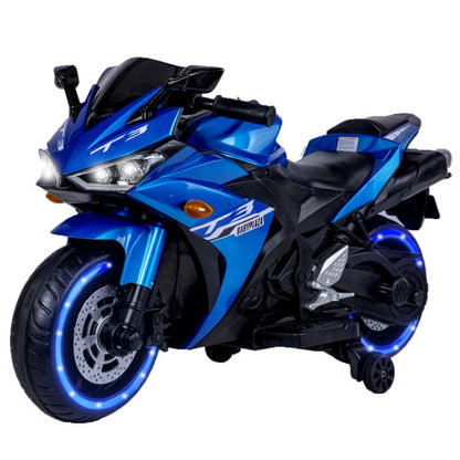 12V Kids Electric Motorcycle Ride-On Toy with Training Wheels