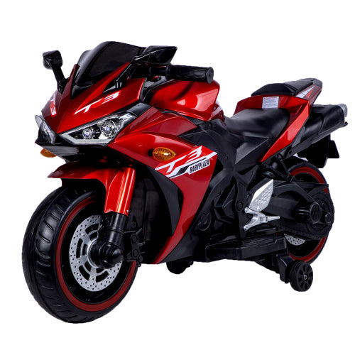 12V Kids Electric Motorcycle Ride-On Toy with Training Wheels