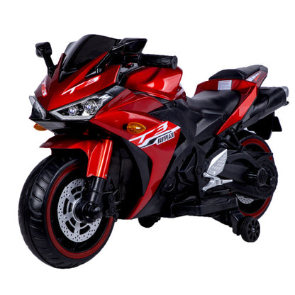 12V Kids Electric Motorcycle Ride-On Toy with Training Wheels