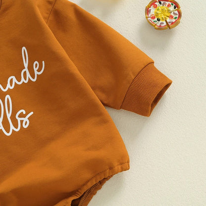 Homemade Rolls Baby Sweatshirt Romper – Cozy Fall One-Piece (0–18 Months)
