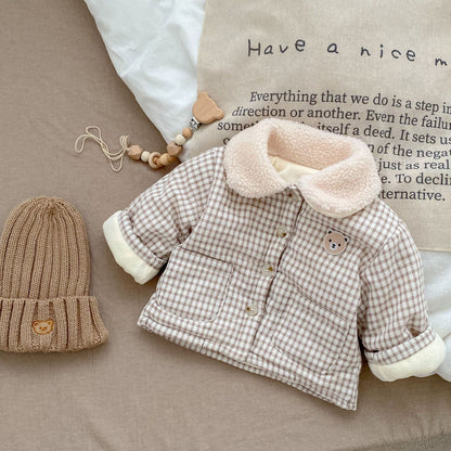Baby & Toddler Plaid Bear Winter Jacket – Thick, Quilted & Incredibly Cozy