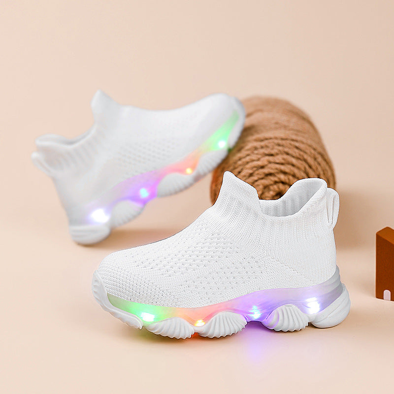 Kids’ Ultra-Light LED Knit Sneakers – Breathable, Soft-Soled & Glow-Step Design