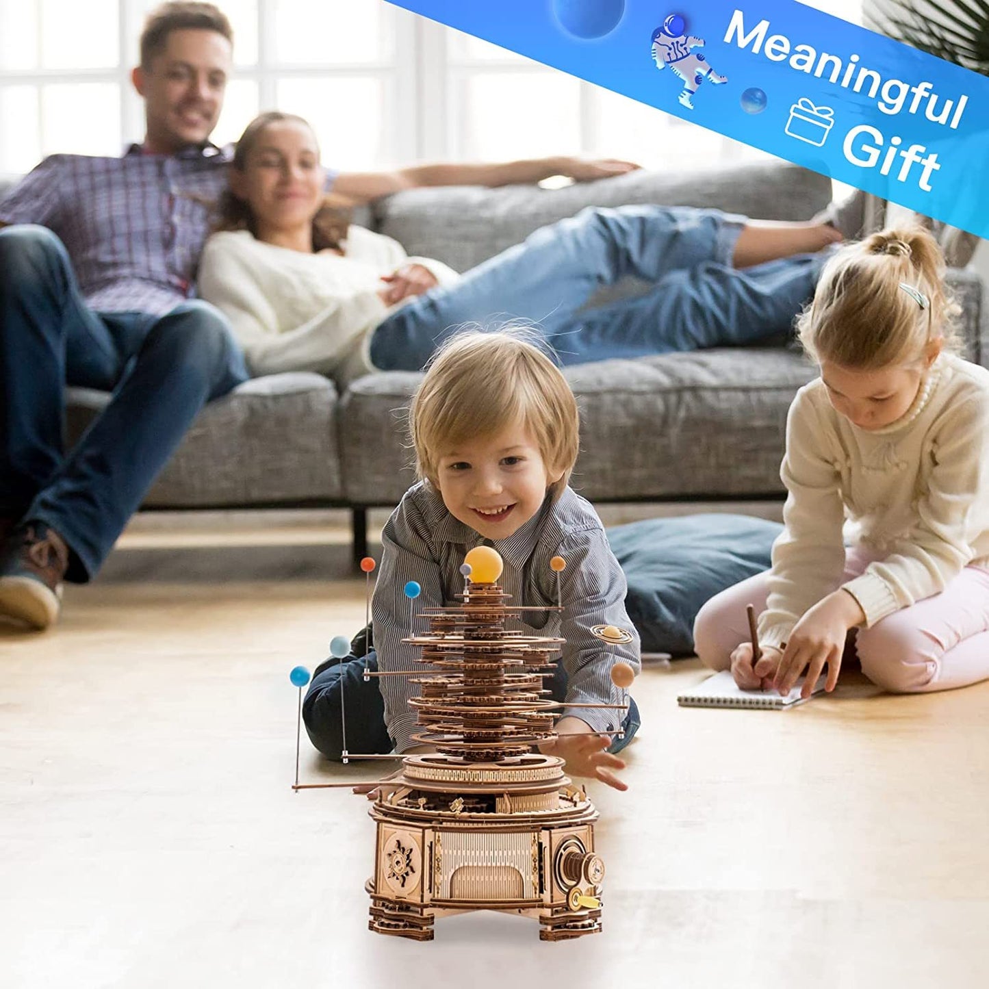 ROKR Mechanical Orrery 3D Wooden Puzzle – 316-Piece Rotatable Model Building Kit