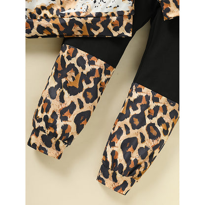 Toddler Girls’ Leopard Print 2-Piece Sweatshirt & Sweatpant Set – Soft, Stylish & Play-Friendly