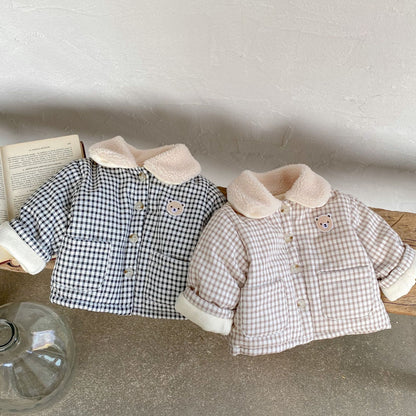 Baby & Toddler Plaid Bear Winter Jacket – Thick, Quilted & Incredibly Cozy