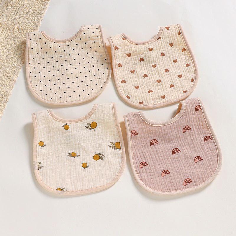 Cotton Gauze U-Shaped Baby Bib – Soft, Absorbent Muslin Drool Bib