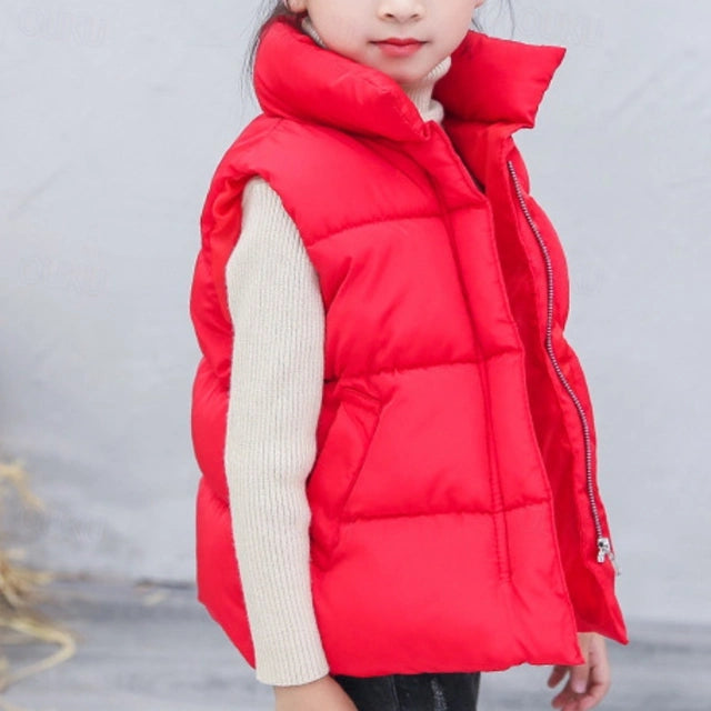 Kids Iridescent Puffer Vest (Sleeveless Zip-Up) – Cozy Winter Layering Waistcoat