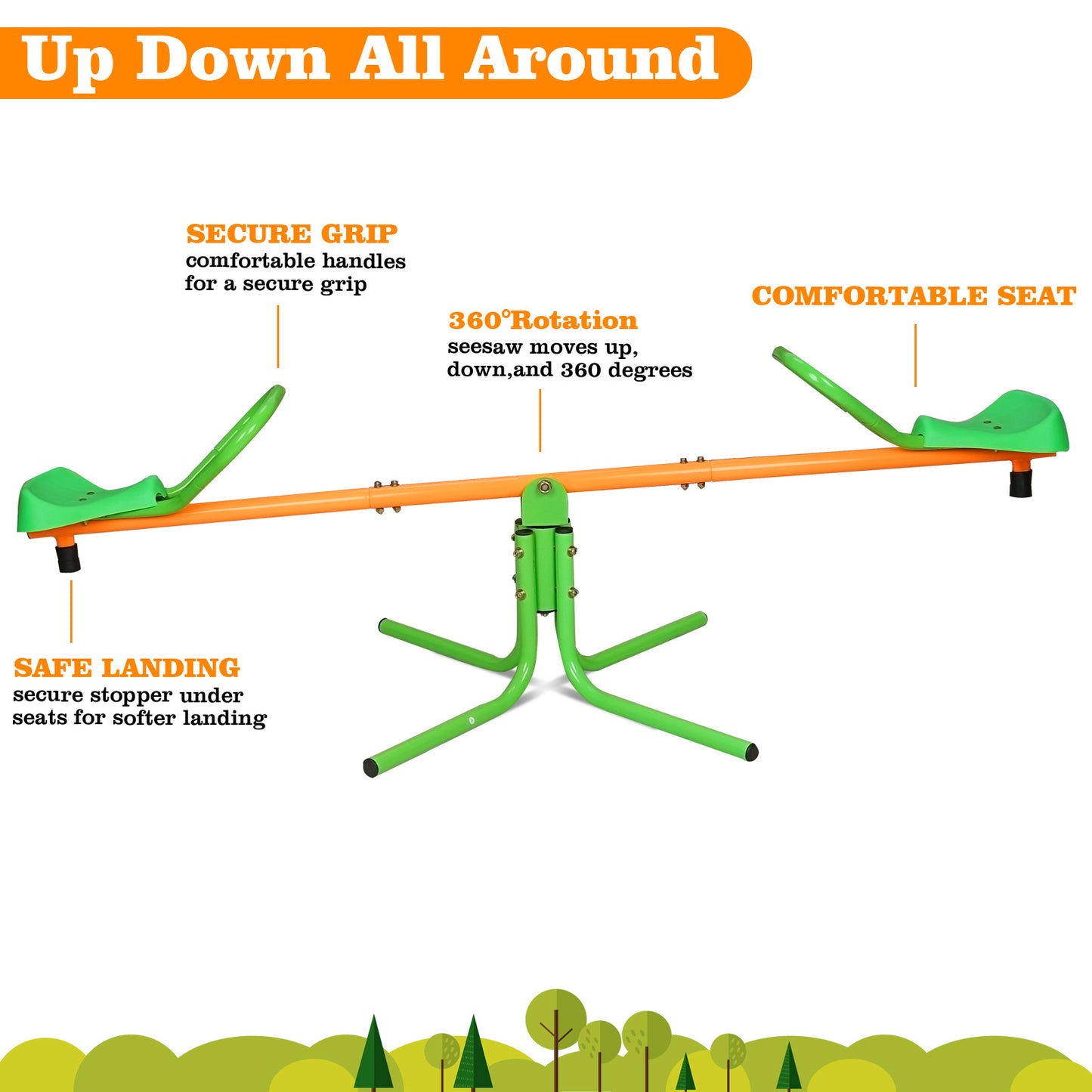 360° Rotating Outdoor Kids Seesaw – Playground Toy for Ages 3-8