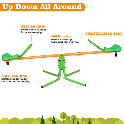 360° Rotating Outdoor Kids Seesaw – Playground Toy for Ages 3-8