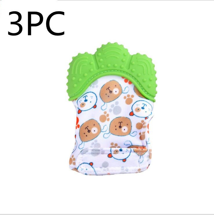 Silicone Teething Mitten for Babies – BPA-Free Chew Glove with Velcro Wrist Strap (3–12 Months)