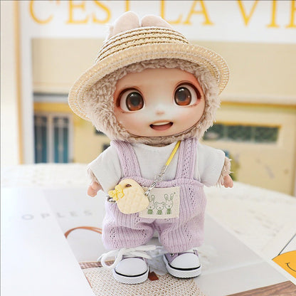 5-Piece Doll Clothes & Accessories Set – Hat, Shoes & Outfit for 15–17cm LABUBU Dolls