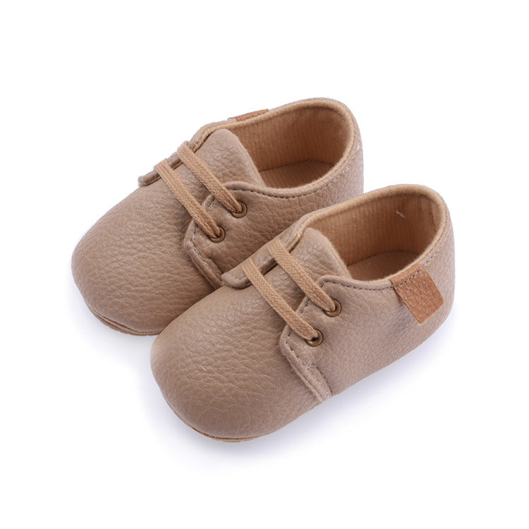 Baby Soft-Sole Lace-Up Shoes (Faux Leather) – Classic Crib & First Walker Style