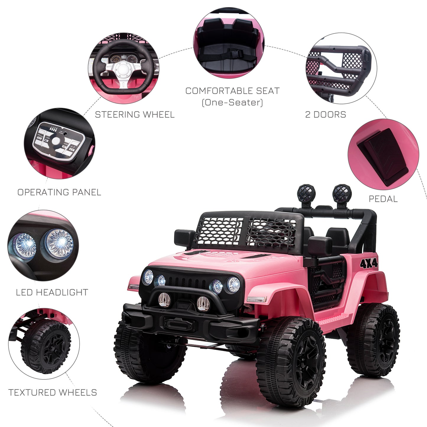 12V Kids Off-Road Ride-On Truck with Remote Control