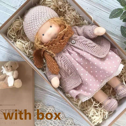 Handmade Curly Girl Plush Doll – 30cm Velvet Stuffed Toy with Clothes