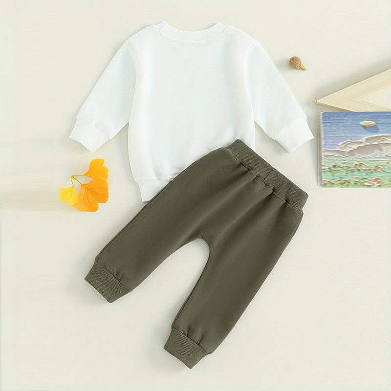 Baby Boy 2-Piece Sweatshirt & Jogger Pants Set – Soft, Stylish & Play-Ready
