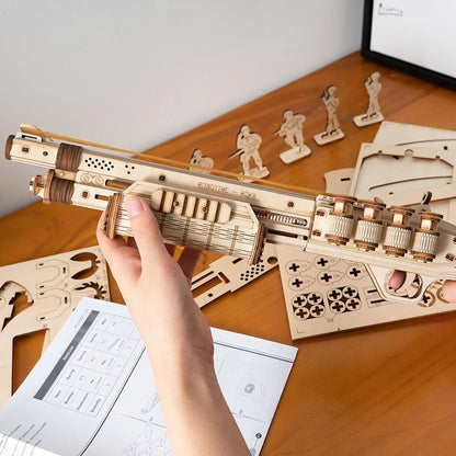 ROKR 3D Wooden Revolver Gun Puzzle – DIY Mechanical Model for Kids & Teens (LQ401)