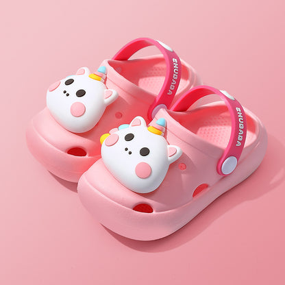 Toddler Cartoon Summer Slippers – Soft EVA Closed-Toe Sandals for Boys & Girls