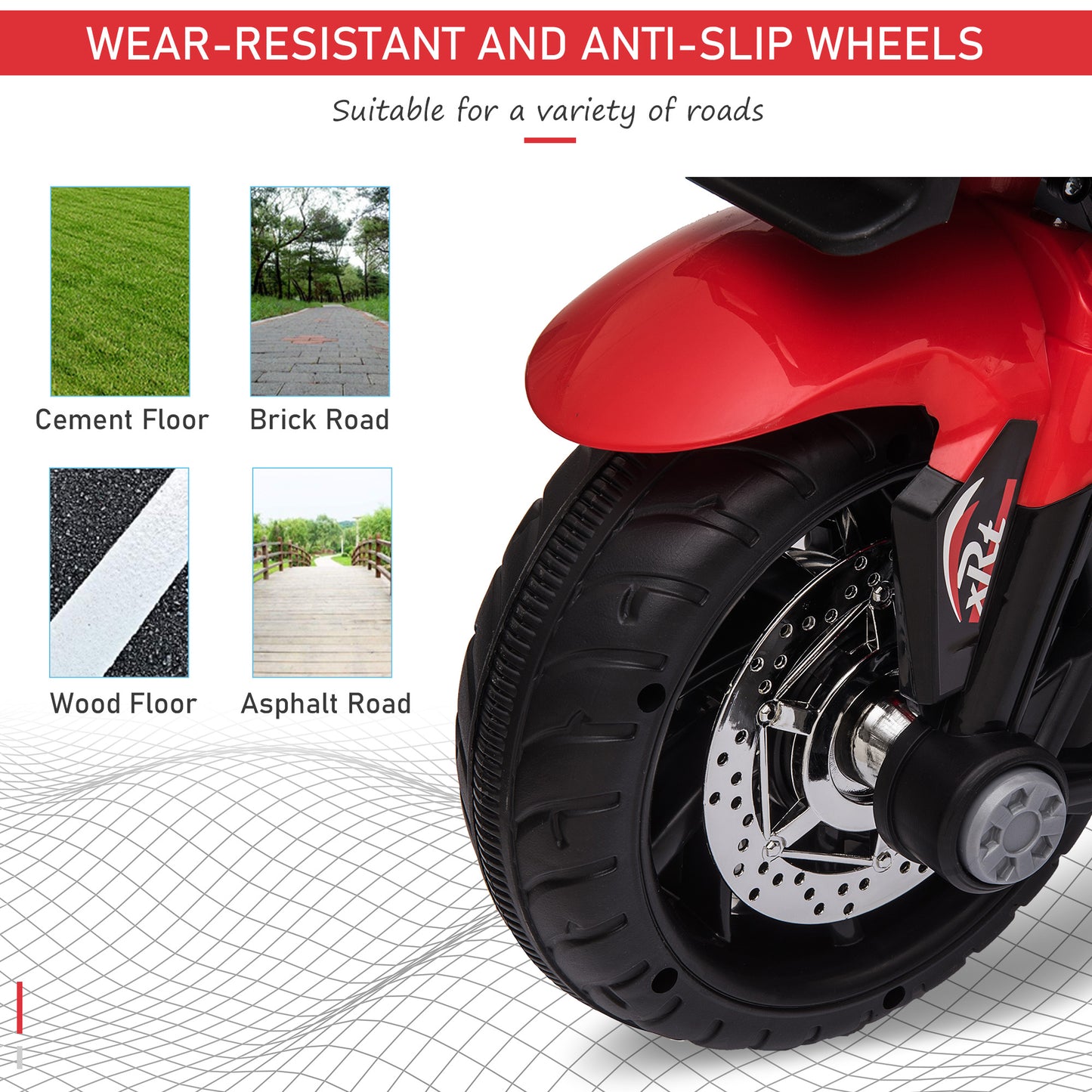 Red 6V Kids Electric Ride-On Motorcycle (Music, Horn & LED Headlights)