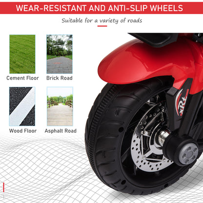 Red 6V Kids Electric Ride-On Motorcycle (Music, Horn & LED Headlights)