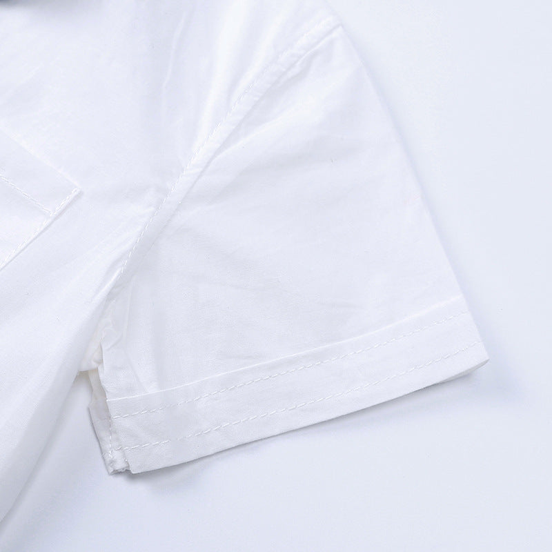 Baby & Toddler Boys' White Shirt Bodysuit & Solid Suspender Shorts Gentleman Set
