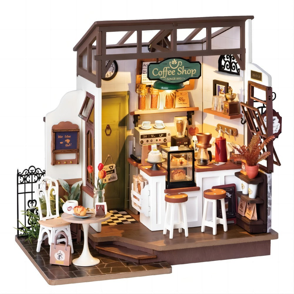 Robotime DIY Miniature Dollhouse Kit with Furniture – Wooden Assemble Toy for Kids