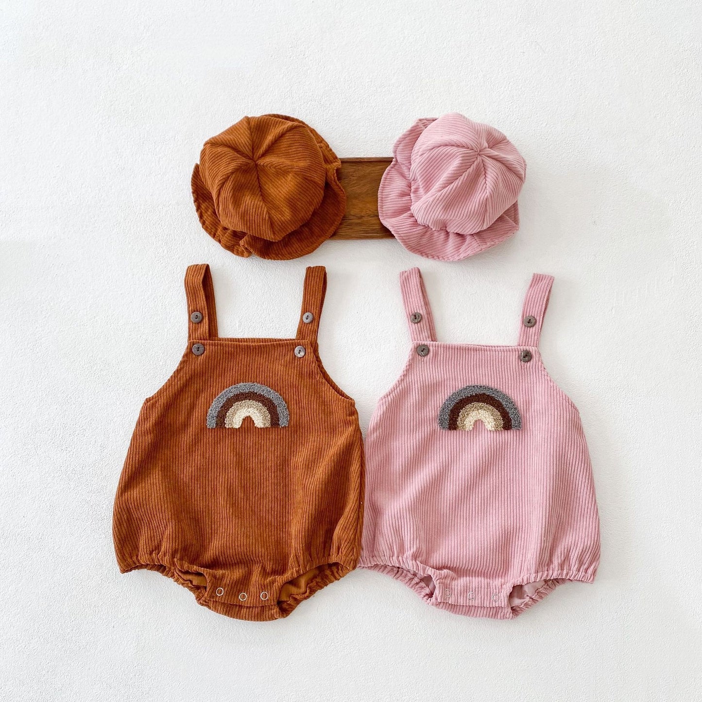 Corduroy Rainbow Sling Romper for Babies & Toddlers